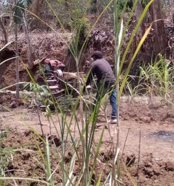 Membajak Tanah di Musim Kemarau