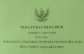 Peraturan Desa Beji Nomor 4 Tahun 2019