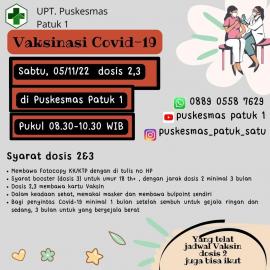 Puskesmas Patuk 1 Kembali Gelar Vaksinasi Covid Dosis 2 dan 3