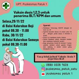 UPT Puskesmas Patuk 1 Gelar Vaksinasi di Balai Kalurahan Beji